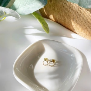 Sparkle Gold Filled Circle Post Earrings