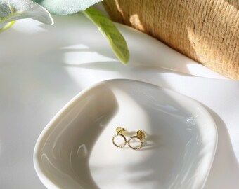 Sparkle Gold Filled Circle Post Earrings