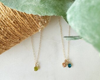 Gold Filled Birthstone Necklace/Birthday Gift/Birthday Gift/Bridesmaid Gift/Mother’s Day Gift
