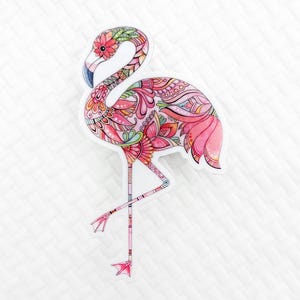 Flamingo Vinyl Sticker, Waterproof Laptop Decal