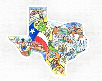 Texas vinyl sticker, Texas decal, Laptop decal, phone decal, Texas map sticker, water bottle decal, Texas map vinyl decal, Texas map