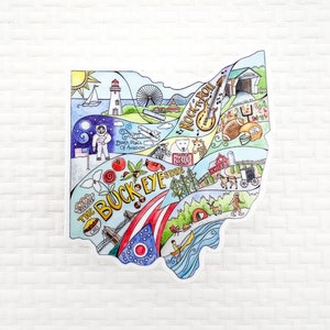 Ohio vinyl sticker, Ohio decal, Laptop decal, phone decal, Ohio map, water bottle decal, the Buck Eye state, Ohio house warming gift, OHIO