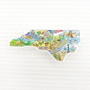 North Carolina vinyl sticker, North Carolina decal, Laptop decal, phone decal, North Carolina state map stickers, water bottle decal