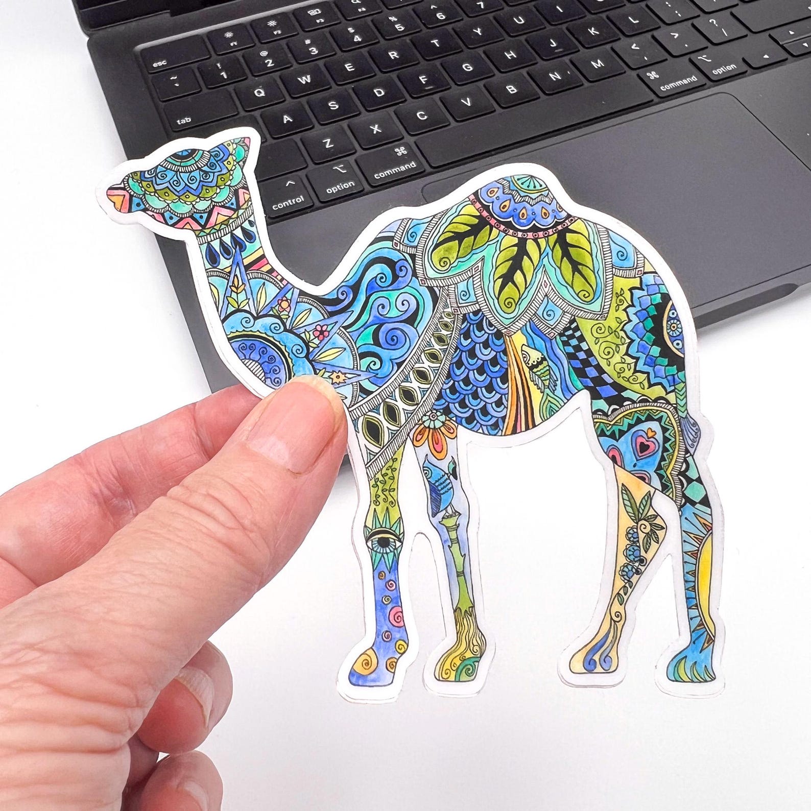 Sticker Silver Camel Camel Vinyl Sticker, Camel Decal, Zentangle Camel, Laptop Decal, Camel ...