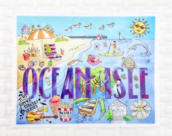 Ocean Isle Beach NC Sticker: Waterproof Vinyl Decal