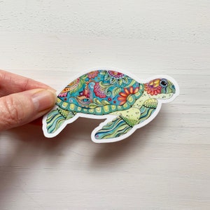 Sea Turtle vinyl sticker, Sea Turtle decal, Laptop decal, phone decal, Sea Turtle sticker, Animal sticker, car decal, water bottle decal