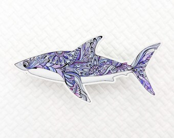 Great White Shark Vinyl Sticker, Waterproof Decal, Laptop, Car