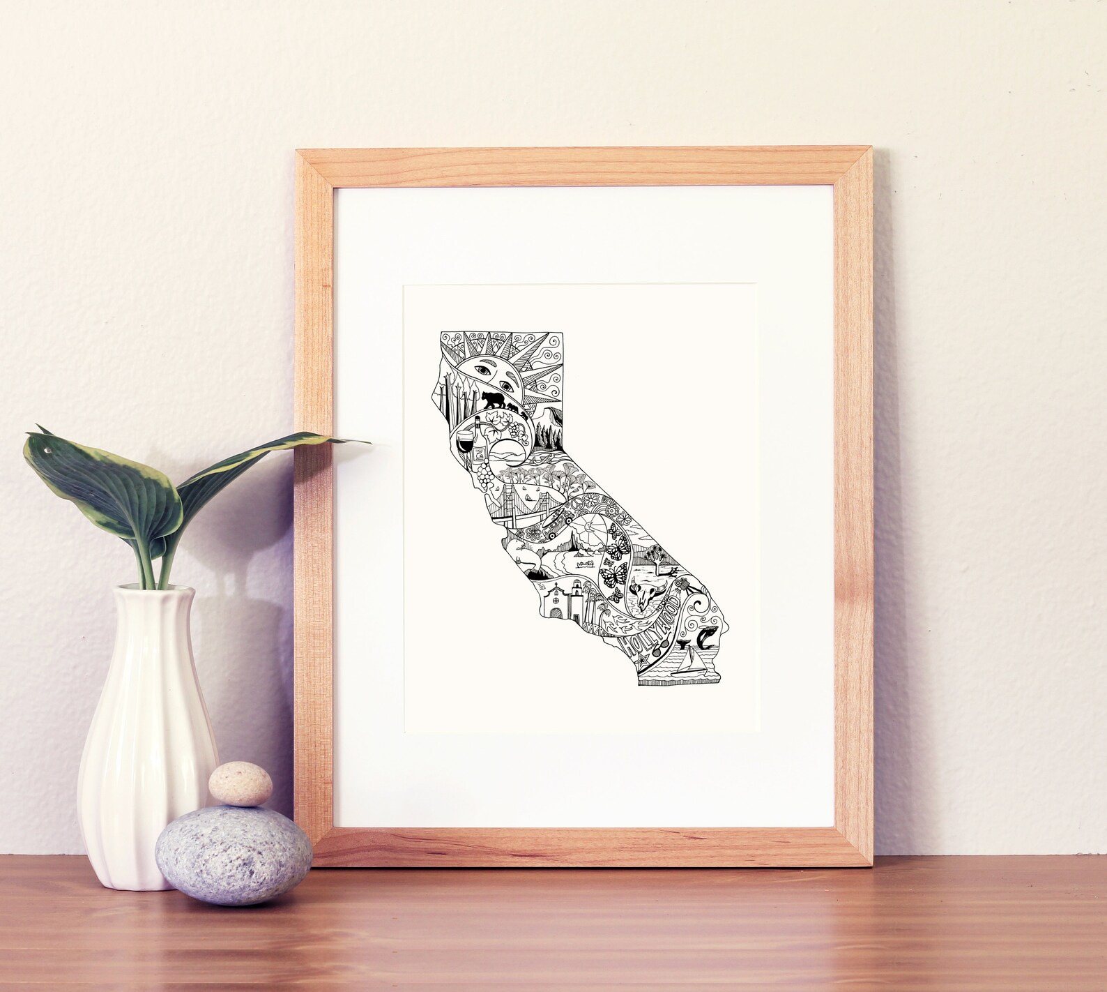 California Wall Art Map Art State Artwork California Map Etsy