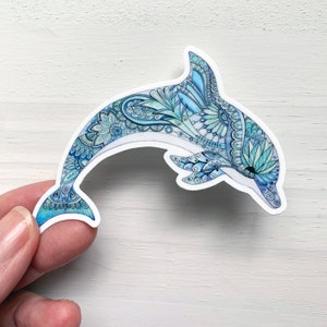 Dolphin vinyl sticker, Dolphin decal, Laptop decal, phone decal, Dolphin, Dolphin sticker, Animal sticker, car decal, water bottle decal