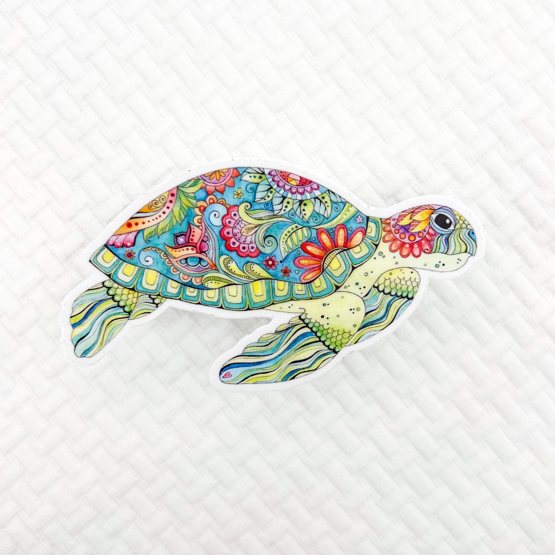 Sea Turtle Vinyl Sticker, Waterproof Laptop Decal - Etsy