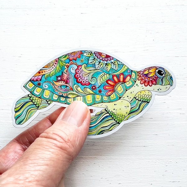 Sea Turtle magnet, Sea Turtle car magnet, Refrigerator magnet, fridge magnet, Sea Turtle illustration, animal magnet, turtle fridge magnet