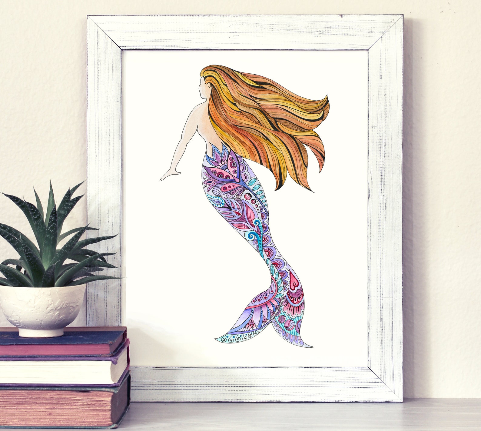 Mermaids Mermaid Art Mermaid Wall Decor Mermaid Painting Etsy