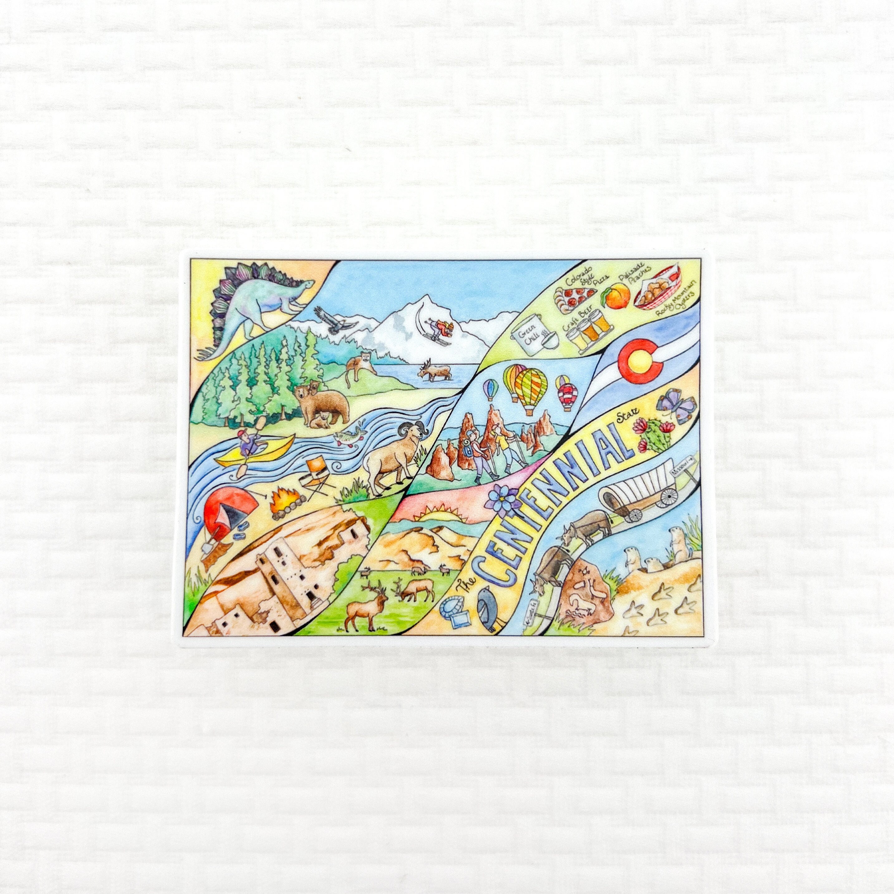 Colorado Vinyl Sticker, Colorado Decal, Rocky Mountains, Dinosaur Park ...