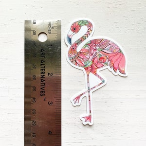 Flamingo decal, flamingo vinyl sticker, stickers for water bottles, laptops or cars, secret santa gift, stocking stuffer, pink flamingo, image 2