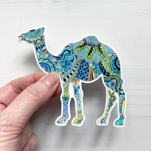 Camel vinyl sticker, Camel decal, Zentangle camel, Laptop decal, Camel sticker, Animal sticker, car decal, water bottle decal, Arabic camel