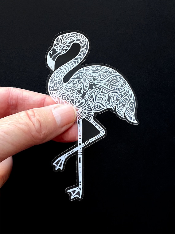 Clear flamingo sticker, flamingo sticker, transparent decal, Laptop decal, flamingo vinyl sticker for water bottles, flamingo lover gift