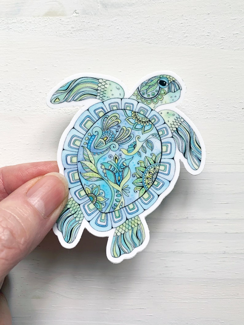thumbnail image 2 of Psychedelic Sea Turtle Vinyl Decal Sticker – 3M For Car Truck Laptop Window 2 of 6