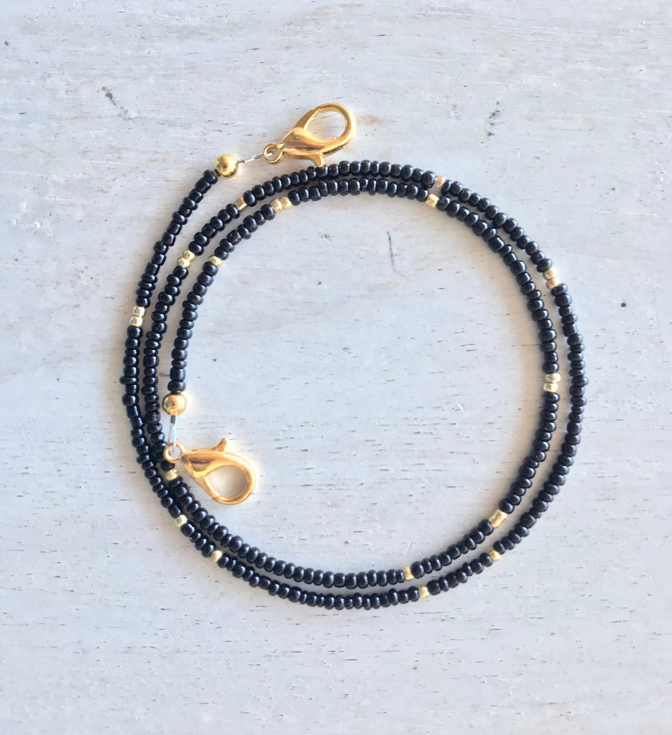 Beaded Mask Chain Black Facemask Chain Black Mask Chain Beaded Etsy