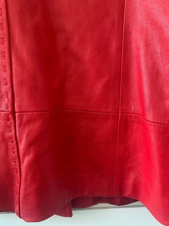 Vintage Y2k Leather Jacket. Cherry Red. 1990s. Real Leather. - Etsy