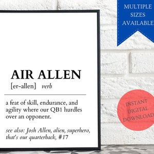 Air Allen Buffalo Bills STAMPABILE Wall Art, Poster di definizione di Buffalo Bills, Stampa di Buffalo Bills, Buffalo Bills stampabile, Poster di Josh Allen