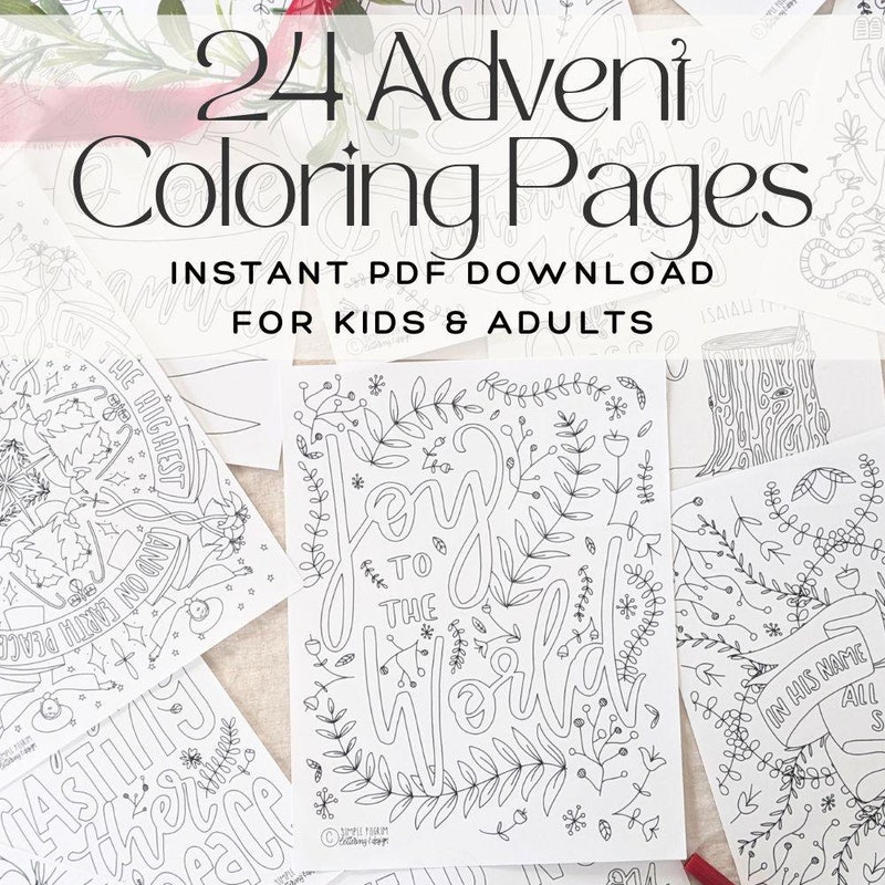 Colouring Pages Advent Etsy