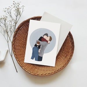 Custom Couple Portrait Printable | Faceless Digital Art Illustration