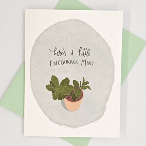 Un pequeño juego de palabras divertido con plantas de Menta Tarjetas de felicitación