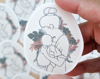 Mama Sticker for Water Bottle| Babywearing Decal | Motherhood Die Cut Sticker for Water Bottle, Laptop