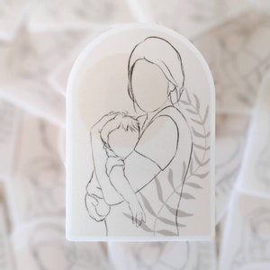 Boho Mama Sticker for Water Bottle| Mother and Baby Decal | Mother&#39;s Day Die Cut Sticker for Water Bottle, Laptop