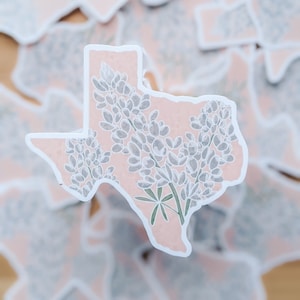 Texas Bluebonnet Sticker | Boho Texas State Flower Water Resistant Decal for Water Bottle or Laptop
