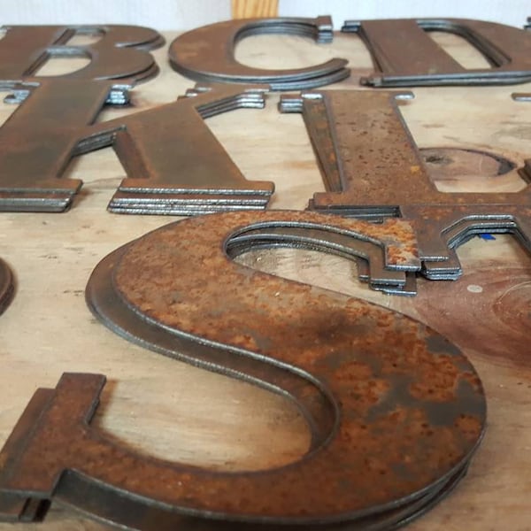 12 inch metal letter metal number 12 inch rusty metal letter*  letter* 12 inch number* 12 inch raw steel letter*  rust number