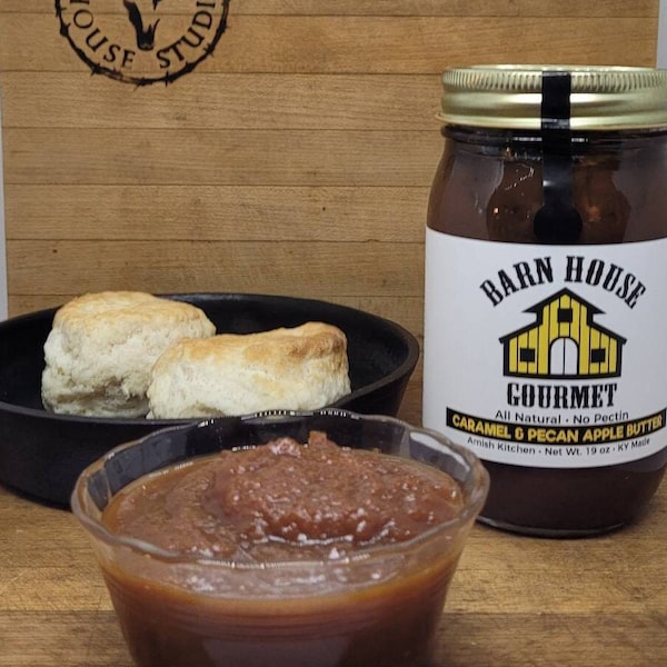 Caramel pecan apple butter*apple butter*Amish kitchen*Kentucky handmade *old fashion apple butter*all natural apple butter*BarnHouse Gourmet