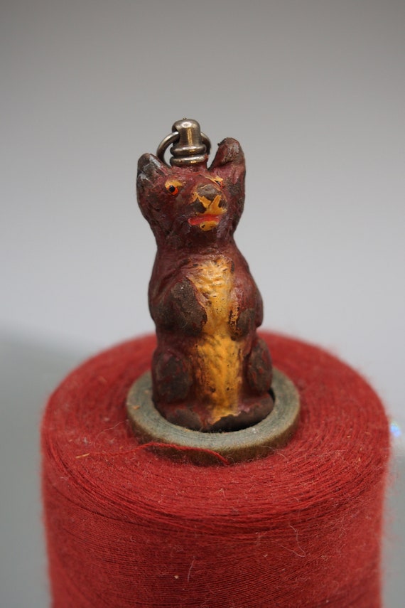 Antique German Carved Bear Pendant--Folk Art