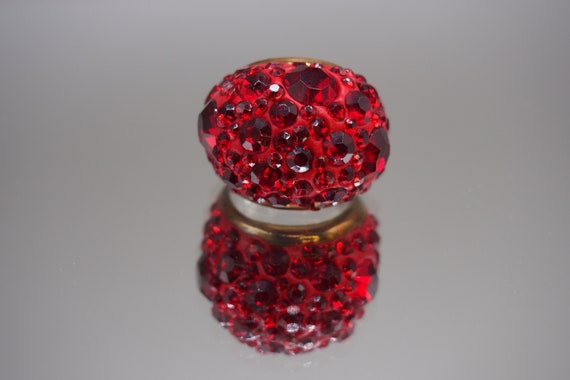 Bright Red Multi-Size Rhinestone and Crystal Dome… - image 3