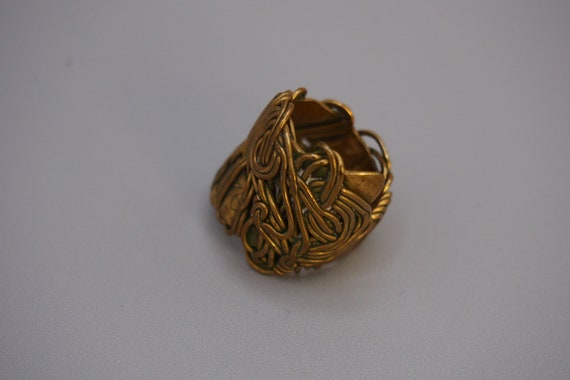 Vintage 1970s Wrapped Brass Ring Handmade in Gree… - image 8
