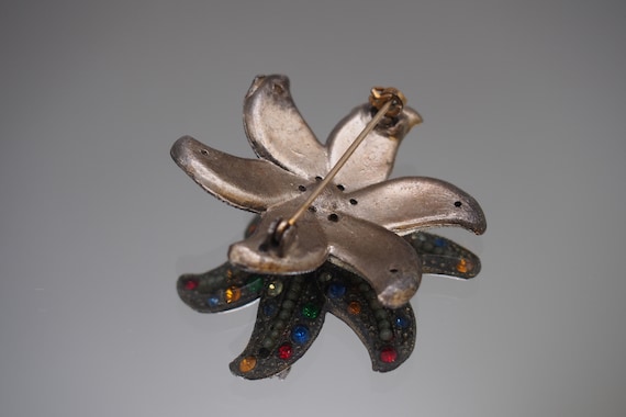 1920s Art Deco Bejeweled Starfish Brooch - image 5