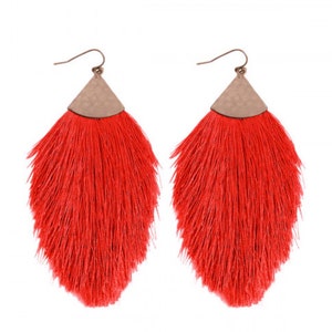 Bohemian SilkThread Tassel Statement Drop Earrings