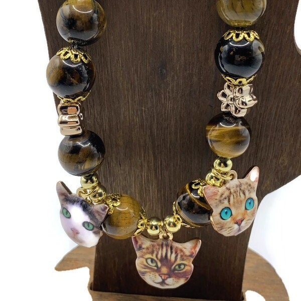 Cat Charm Bracelet Etsy