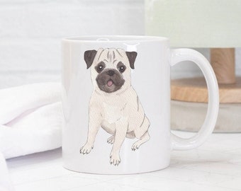 Pug coffee cup, pug mug, pup mom cup, pug lover gift, gift for pug mom, gift for pug lover, pug owner gift