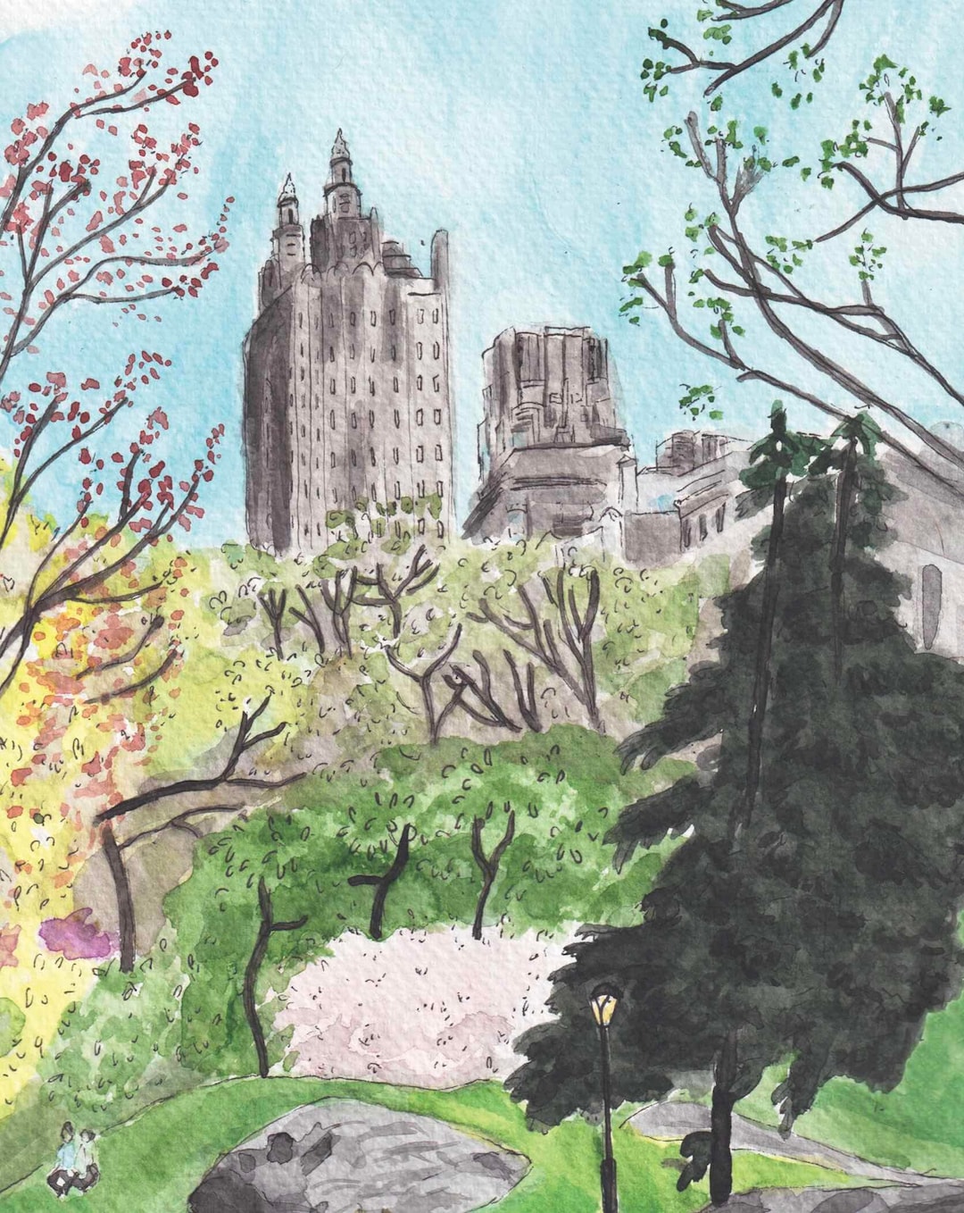 Central Park Print, Central Park Wall Art, Central Park Painting, Nyc