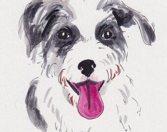 Pet portrait custom, custom pet illustration, personalized dog mom gifts, handdrawn pet portrait