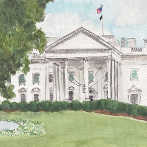 La Maison Blanche, peinture DC, aquarelle DC, art de Washington DC, peinture DC, oeuvre d'art DC, impression d'art DC, illustration Washington DC