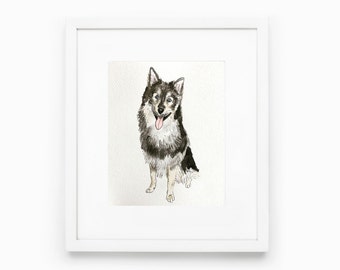 Custom pet portrait watercolor from photo, watercolor dog portrait, custom pet painting watercolor, dog portrait illustration