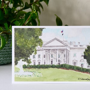 La Maison Blanche, peinture DC, aquarelle DC, art de Washington DC, peinture DC, oeuvre d'art DC, impression d'art DC, illustration Washington DC