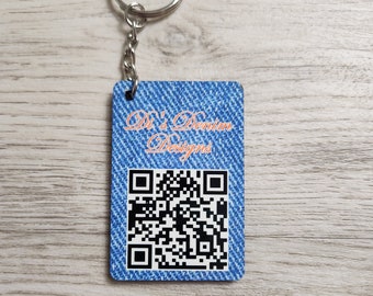 QR code keychain Business QR Code Keychain Scannable keychain Social Media promotion business keychain custom keychain