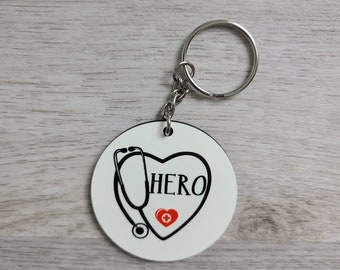 Nurse Hero Personalized Key Chain Keychain Cardiac Nurse ICU Nurse Critical Care Nurse cvicu nurse Nurse Gift