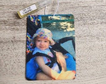 Scented Picture Car air freshner Personalized Custom Photo Picture Air Freshener Scent and Refill bottle included Gift for him Christmas