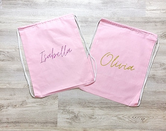 Personalized Name Drawstring Bag Customize Drawstring Custom Kids Gym Drawstring Bag Bridal party Drawstring bag Gift For Her Wedding Gift