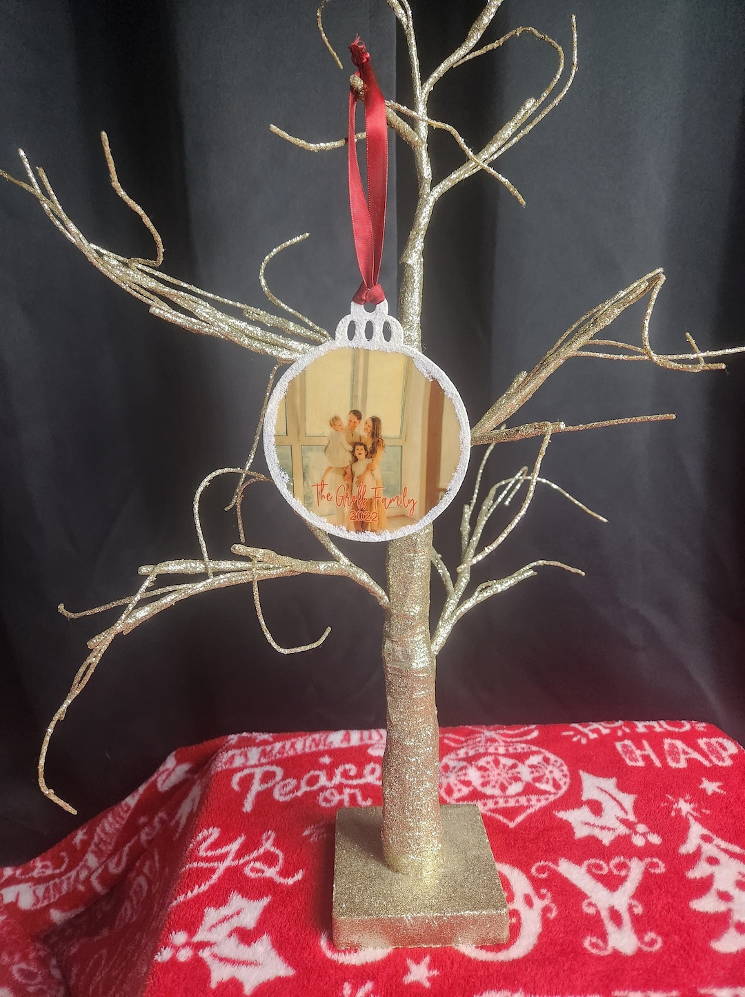 Personalized Portrait Family Photo Christmas Ornament, Design Your Own