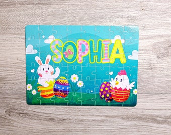 Personalized Easter Puzzle , Basket Fillers , Easter Basket filler, Easter Present for Girls , Easter Present for boys Kids Name Puzzle